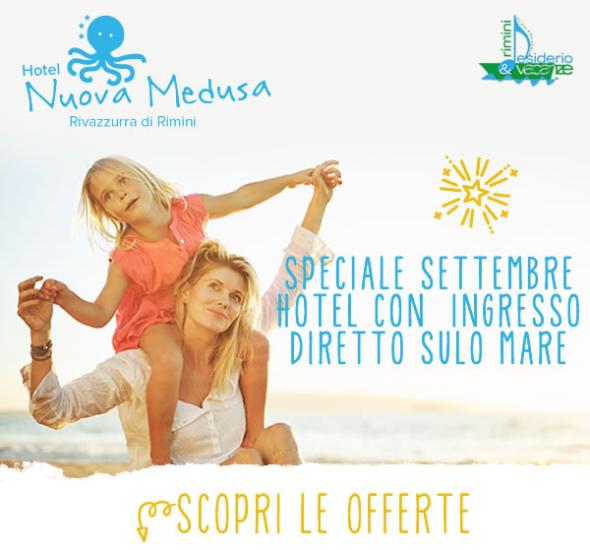 Offerta vacanze settembre a Rimini, hotel sulla Spiaggia, tre stelle a Rivazzurra