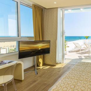 Bright room with sea view and terrace.