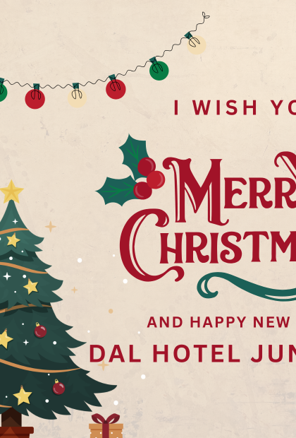 Auguri di Natale e Felice Anno Nuovo dal Hotel Junior con Babbo Natale.