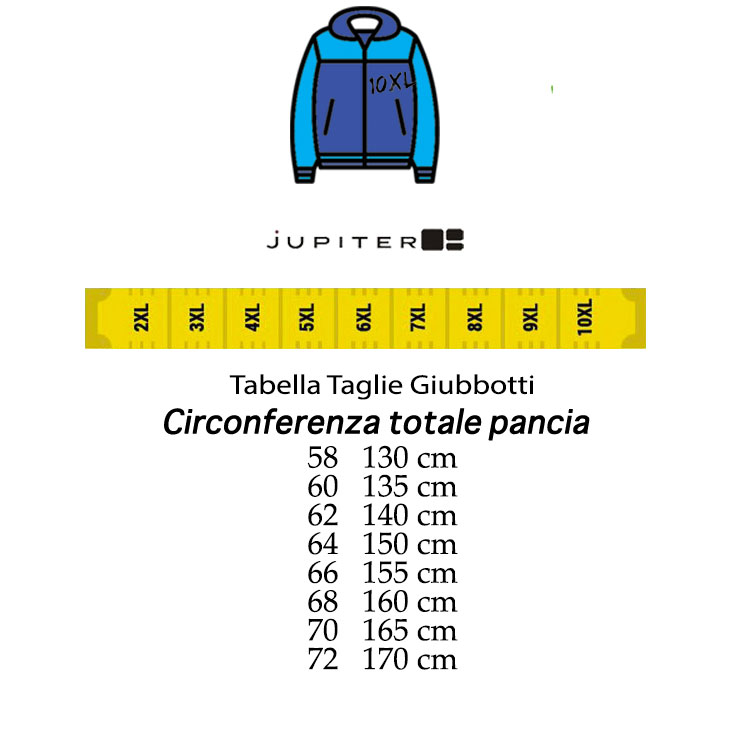 taglie giubbotti uomo