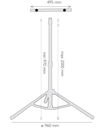 Supporto portatile a treppiede telescopico per faretto e proiettori led  stu2m novaline Online