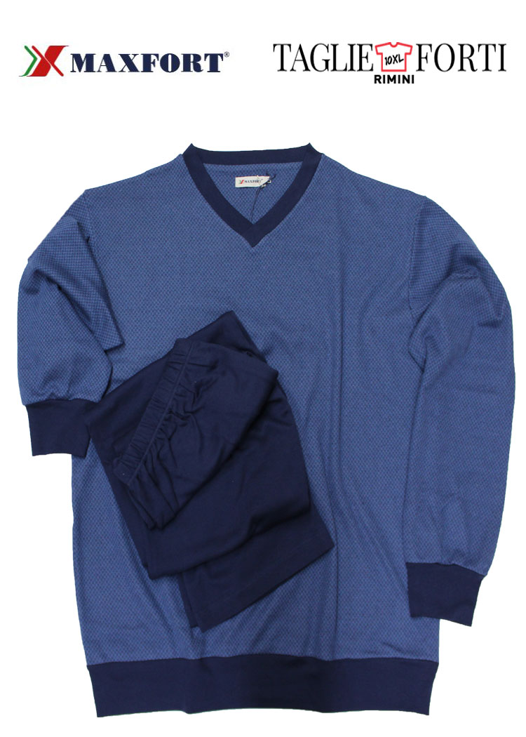 Maxfort Pajamas Plus Size Men Art Museo Blau Taglie Forti Uomo