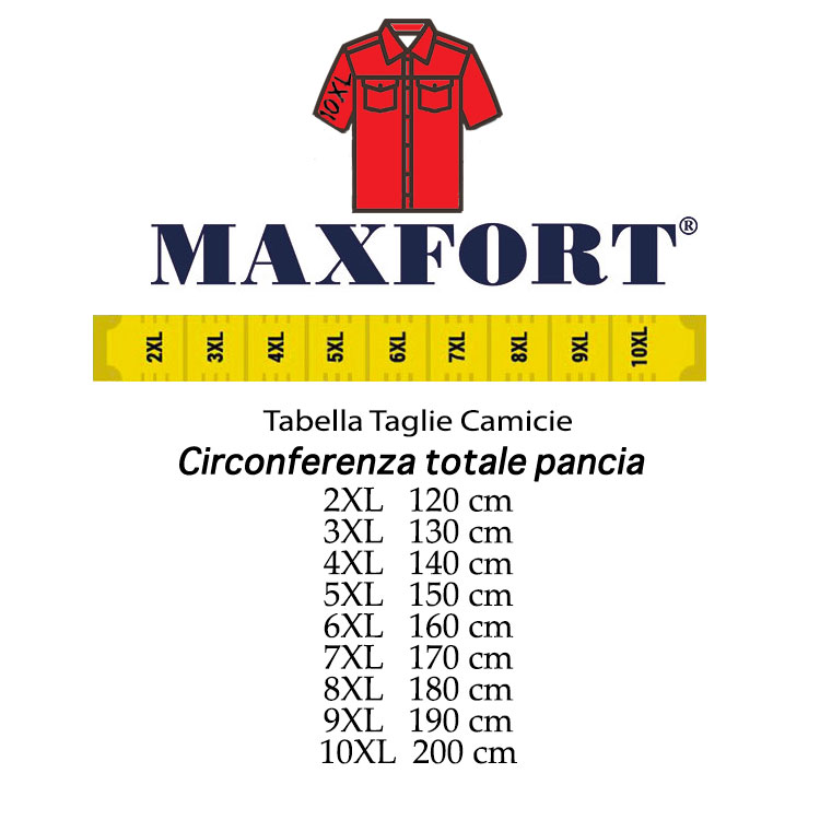 Maxfort Shirt Man Short Sleeve Plus Size 10341 Avio Taglie Forti