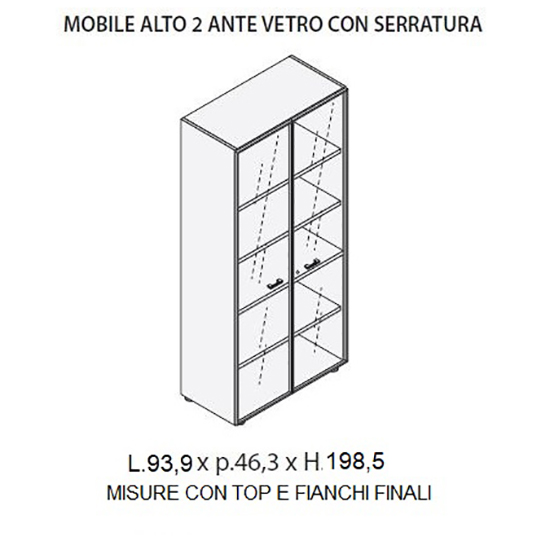 Mobile alto 2 ante vetro 155900 in Vendita Online