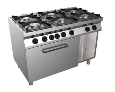 Cucina a gas 4 fuochi con forno a gas bacinelle smaltate serie 70