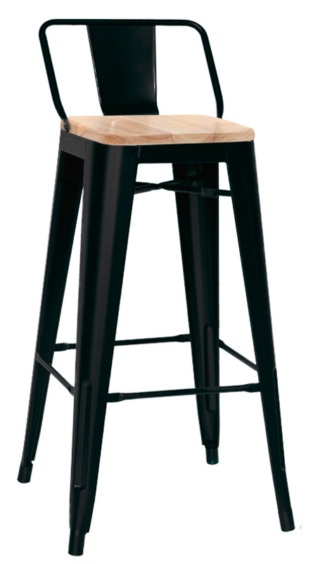 Sgabelli, sedie, poltrone e sgabelli per interno ed esterno - richiedere  preventivo Sgabello struttura in metallo verniciato con schienale e seduta  legno 1083-mc012w