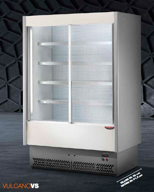 ESPOSITORE MURALE REFRIGERATO VULCANO PER CARNI - PROFONDITÀ 80 cm