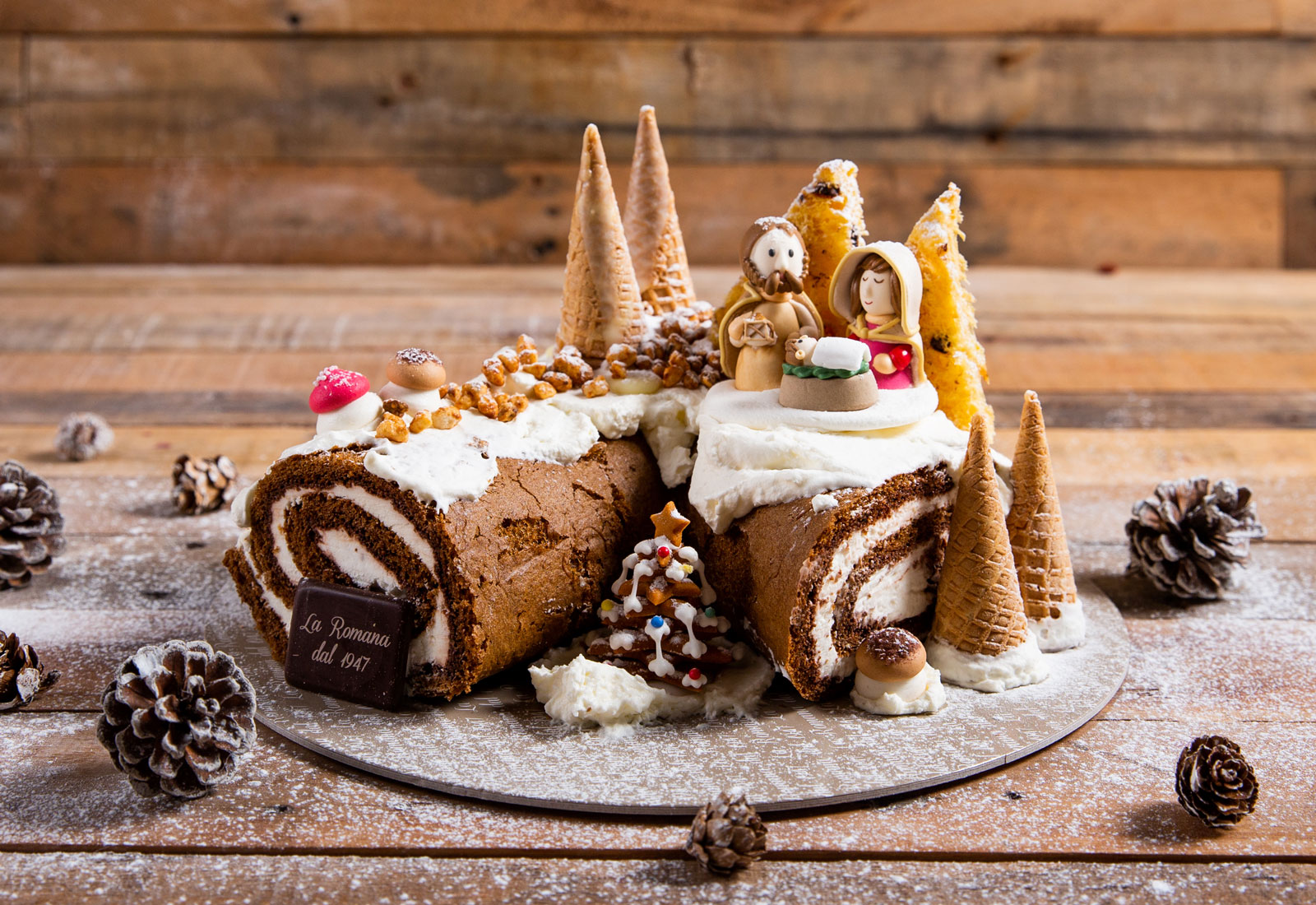 Tronchetto Di Natale Pasticceria.Tronchetto Natalizio Gelateria Romana