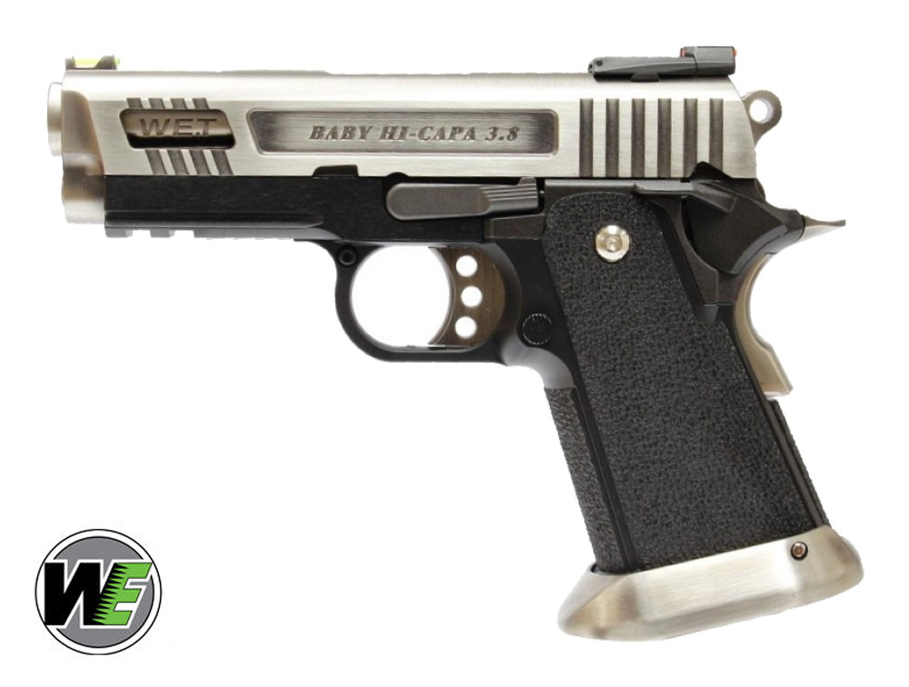 Vendita We pistola hi-capa 3.8 wet-1 velociraptor silver gas scarrellante,  vendita online We pistola hi-capa 3.8 wet-1 velociraptor silver gas  scarrellante | Target Soft Air San Marino