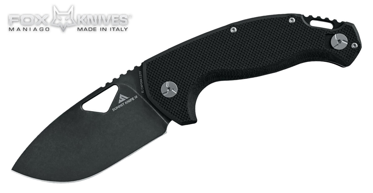 FOX FOLDING KNIFE EL CAPITAN BLACK BY TOMMASO RUMICI SK-02 BSW | Target ...