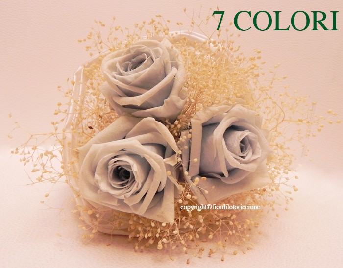 Acquista Fiore naturale essiccato Everlasting Multicolor realistico  Gypsophila Rose Bouquet per l'anniversario