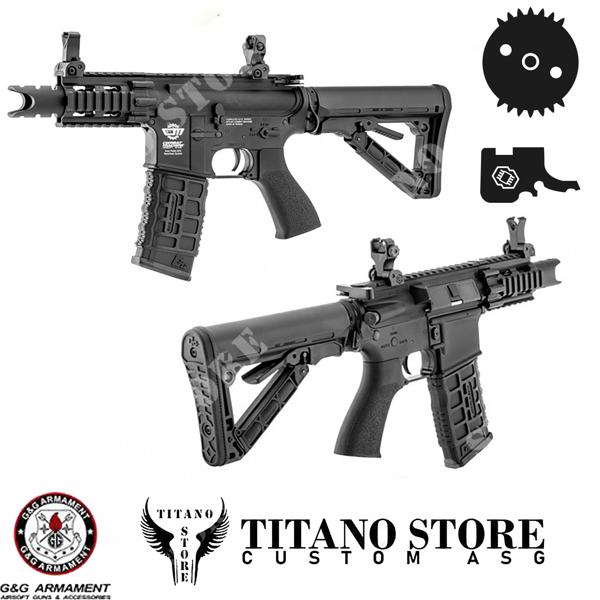 M4 fire hawk abs mosfet + dsg custom g&g titano store (gg-fh-ts07