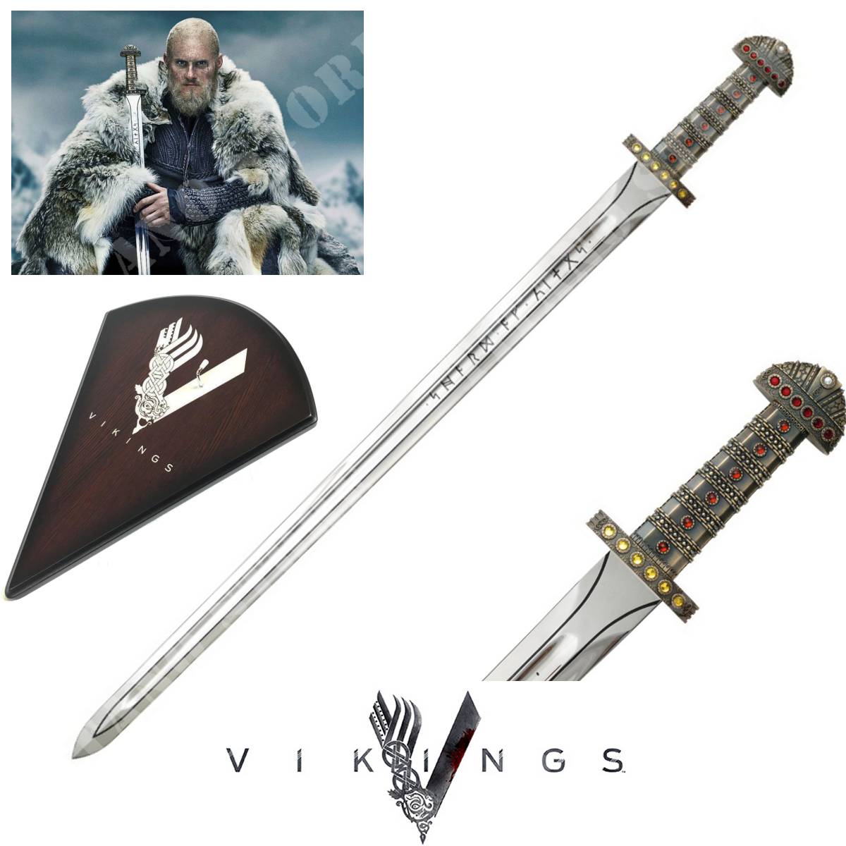 espada vikinga ragnar + soporte. 100 cms ** ser - Compra venta en  todocoleccion