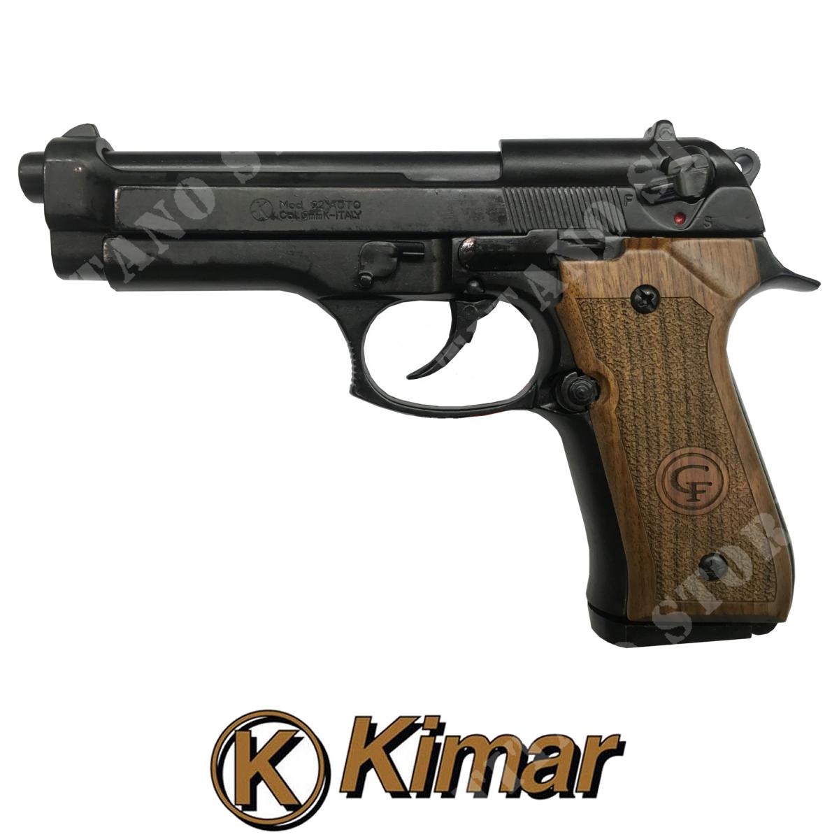 Pistola a salve cal.9mm mod.92 nera con guancette legno - kimar (160-108),  Armeria