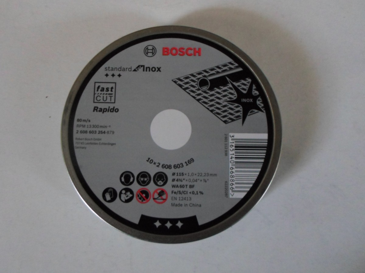 Box da 10 dischi bosch mm.115x1 taglio inox cod. 2608603254 Online