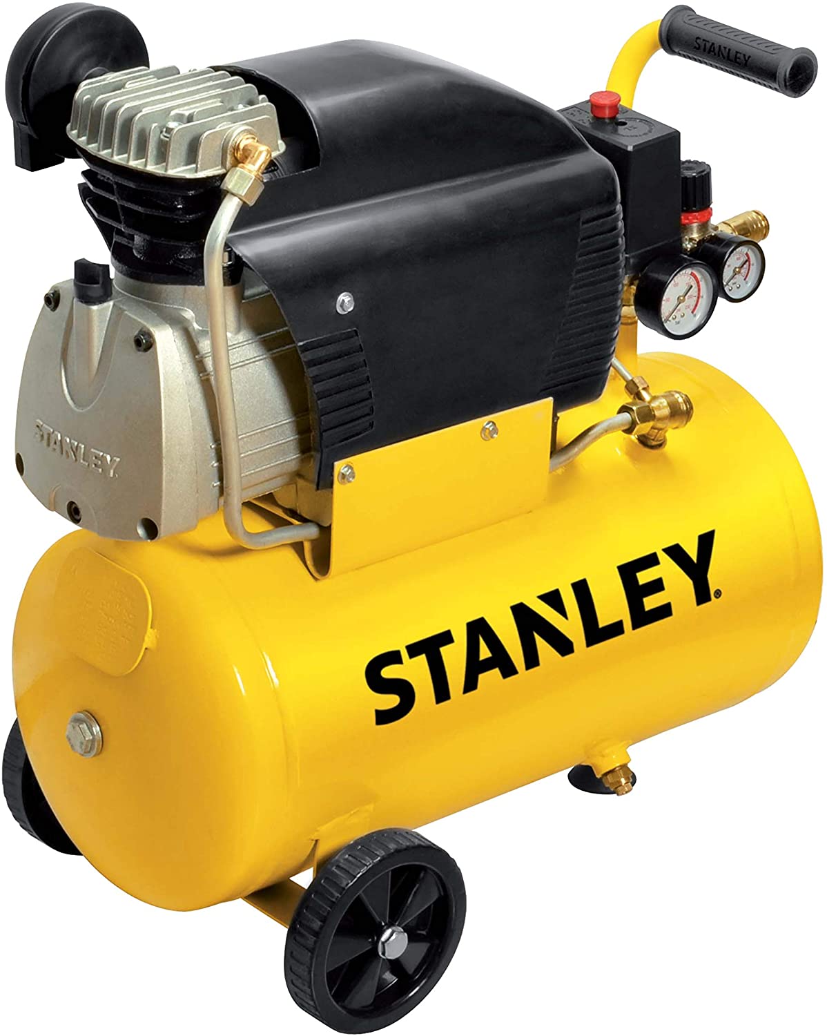 Compressore stanley giallo d211/8/24, 24 litri, 8 bar, motore 2hp