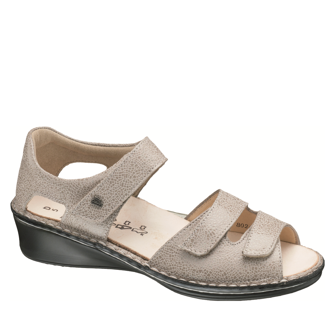 FINN COMFORT FES LEATHER SANDALS WITH TRIPLE STRAP AND REMOVABLE INSOLE ...
