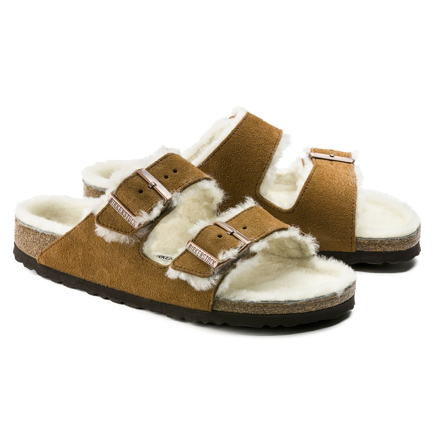 birkenstock fluffy sandals