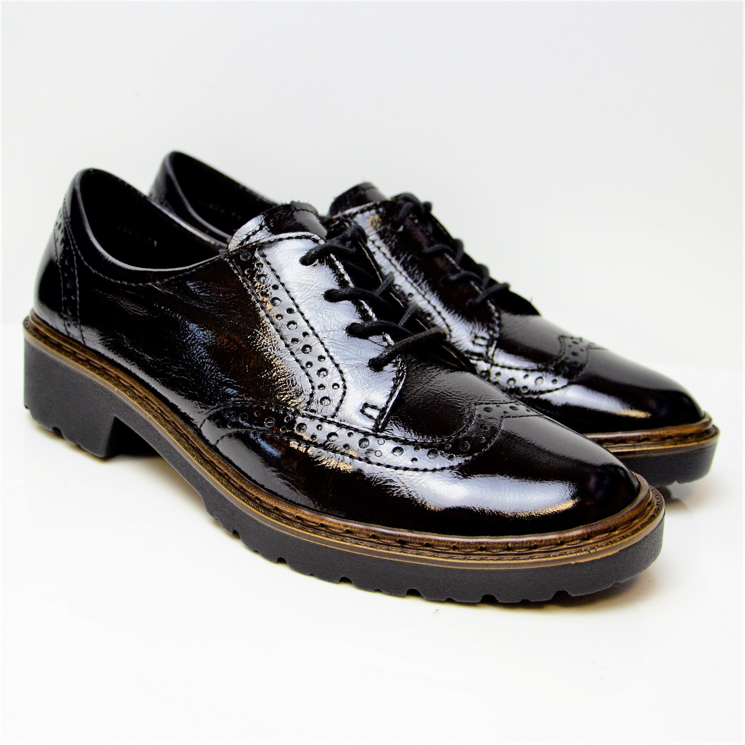 patent leather brogues womens