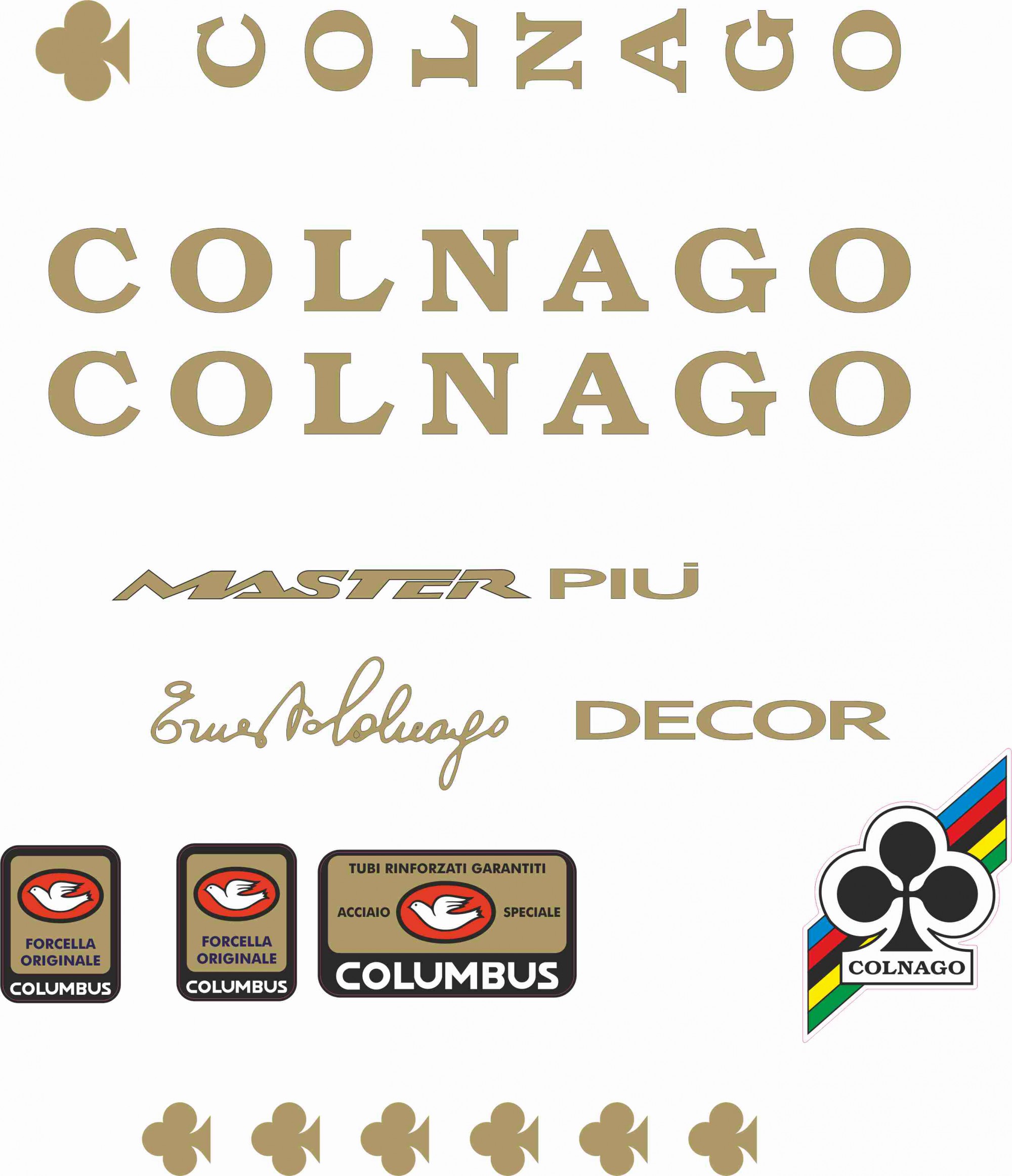 STICKERS adesivi per Colnago master e mexico 4 pezzi new 