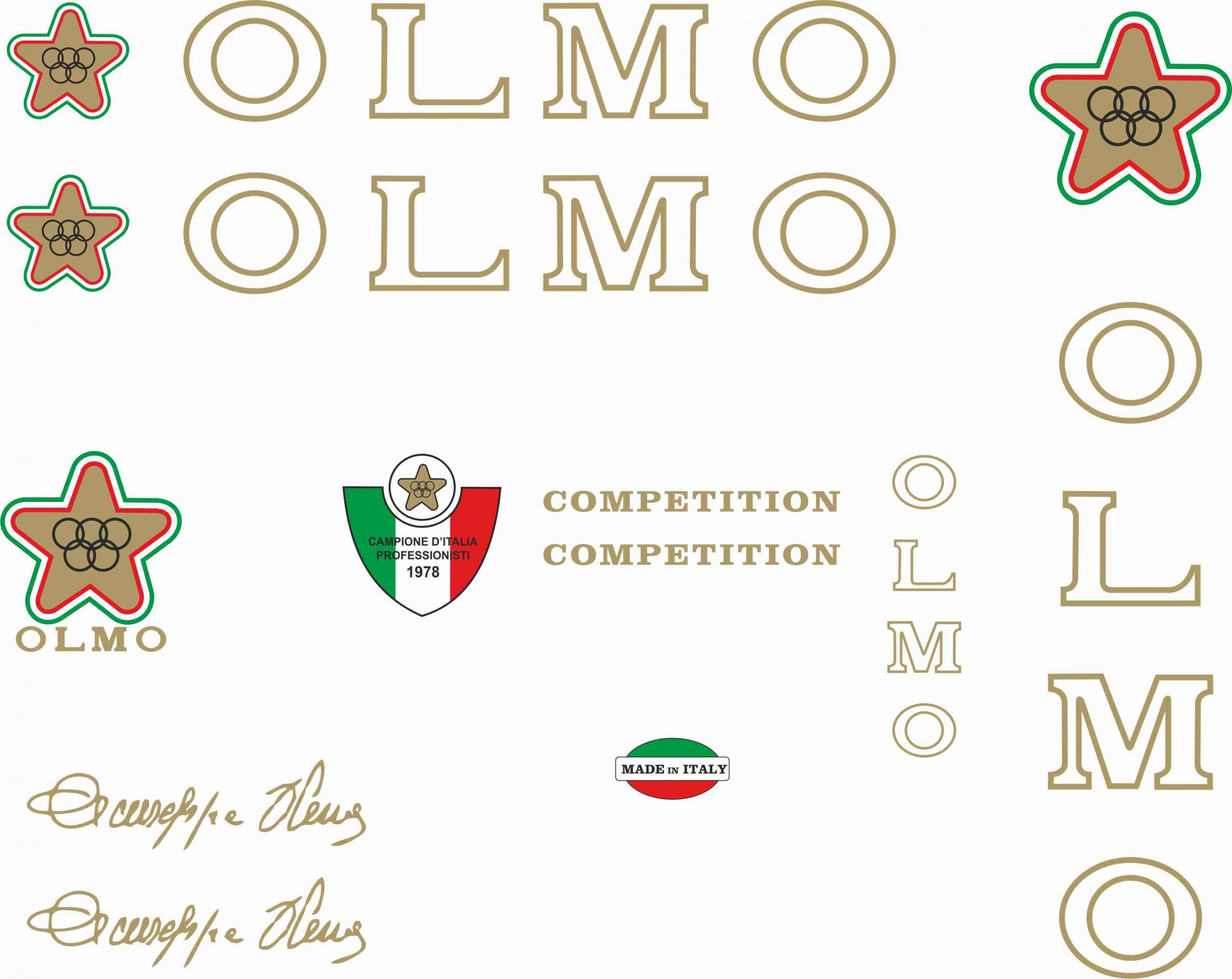 OLMO V4 SUPER GENTLEMAN decal set sticker complete bicycle FREE SHIPPING 