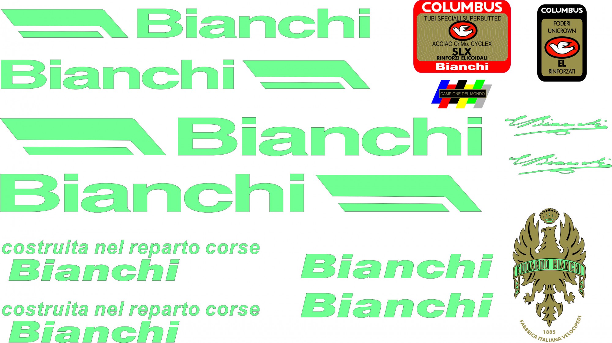 Stemma adesivo sticker COLUMBUS ZETA telaio X Bianchi Rekord bici corsa