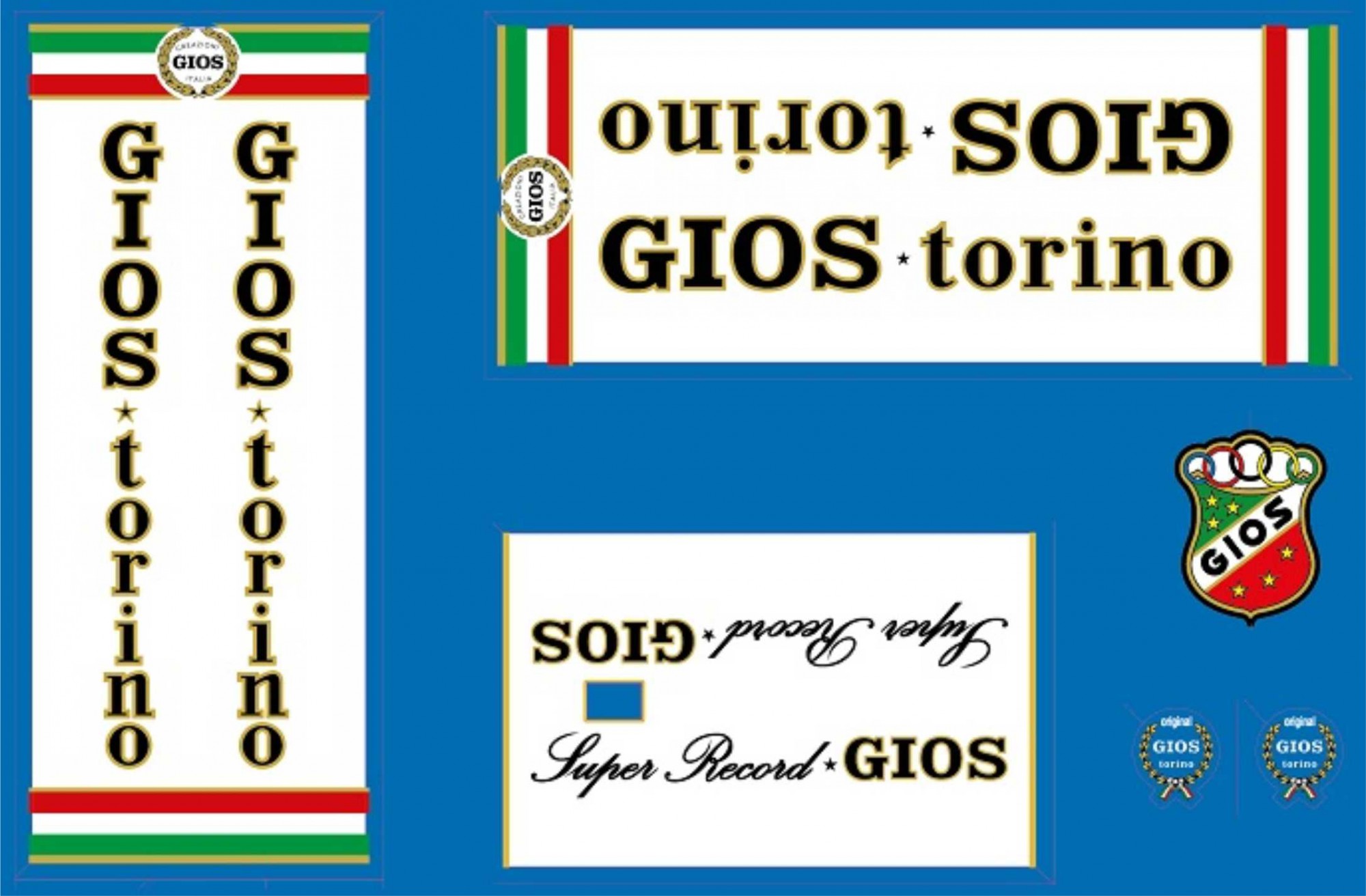 GIOS TORINO 1970's Record stikers/decals set 