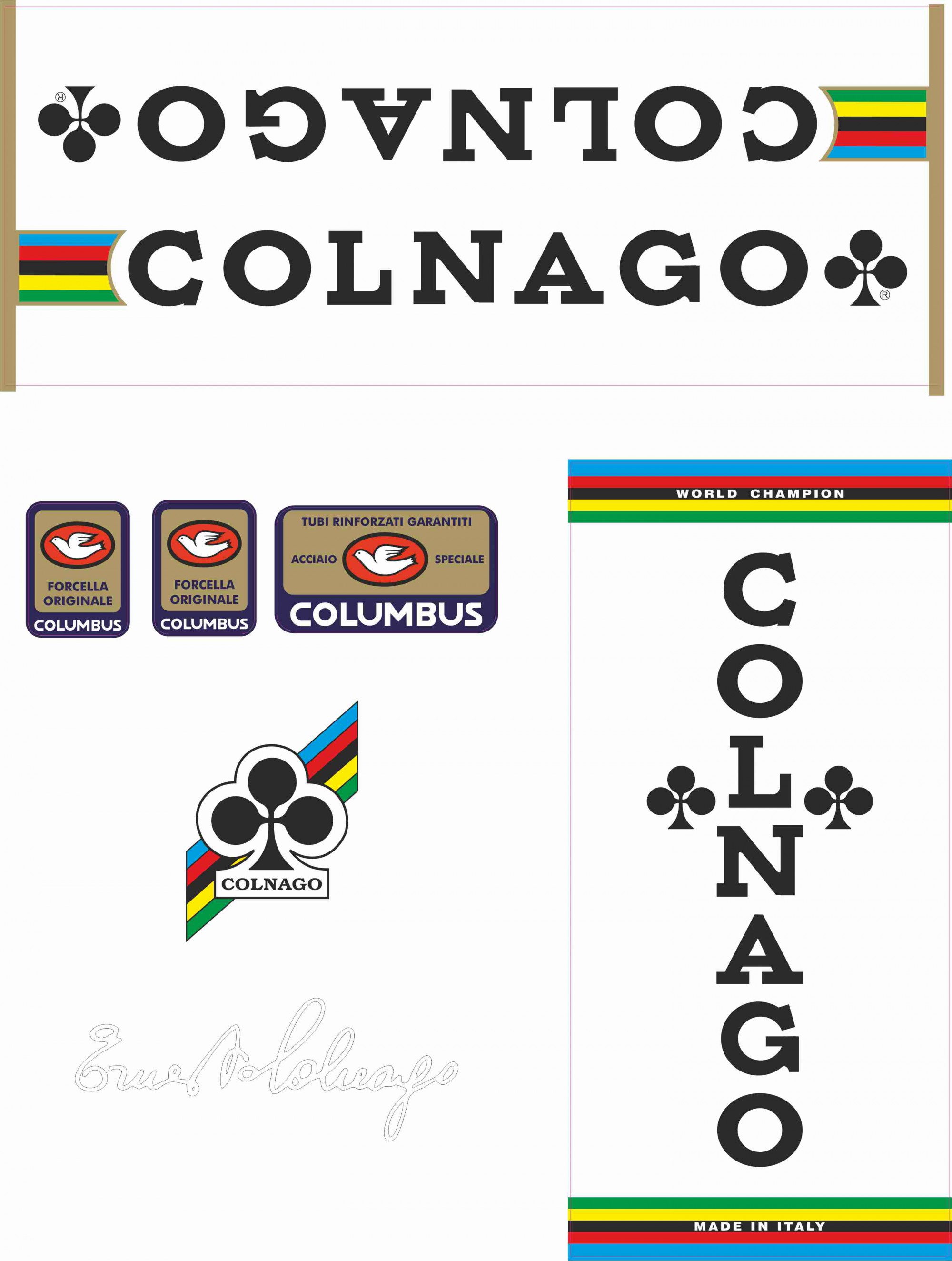 $12.99  FREE SHIPPING   CHOOSE COLOR 17 COLNAGO  BICYCLE VINYL CUT DECAL KIT 