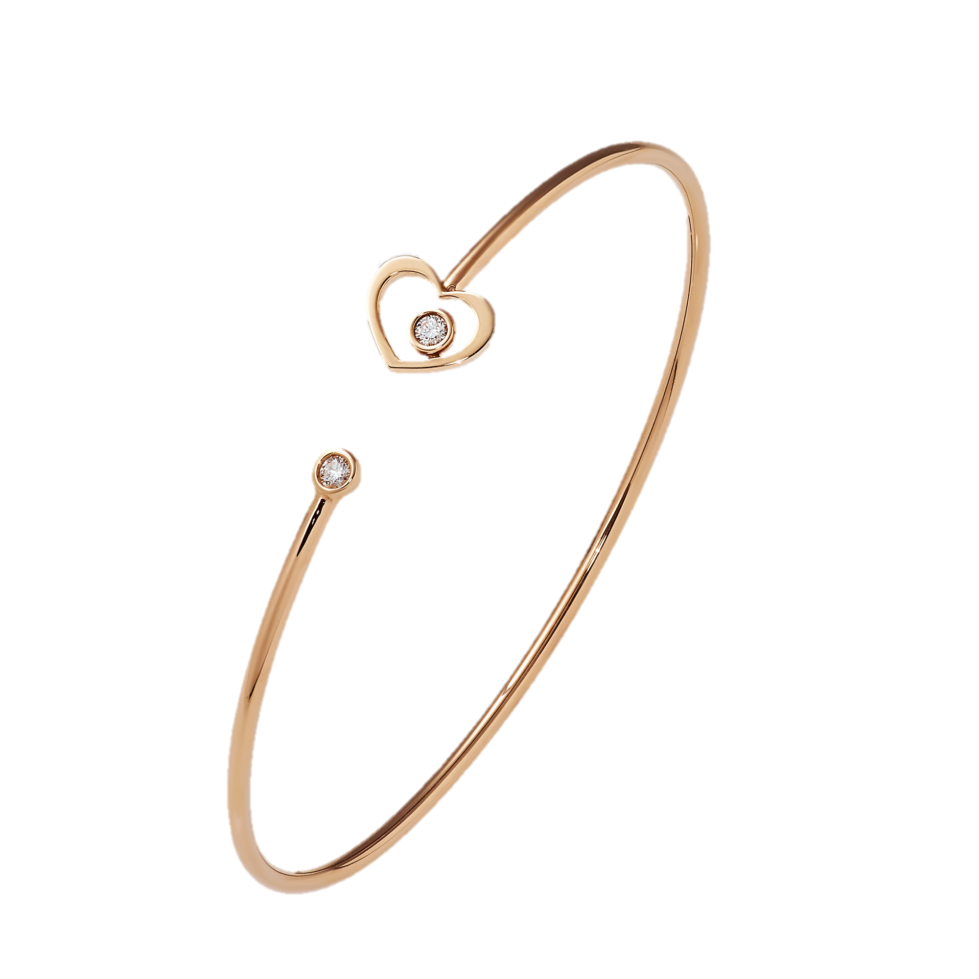 Bracciale rigido Empreinte, oro rosa e diamanti - Categorie Q05345